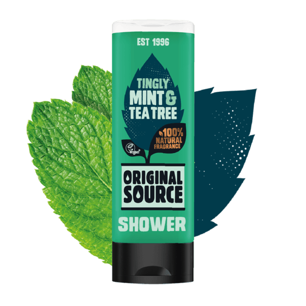 Original Source Mint & Tea Tree Shower Gel dengan aroma segar mint